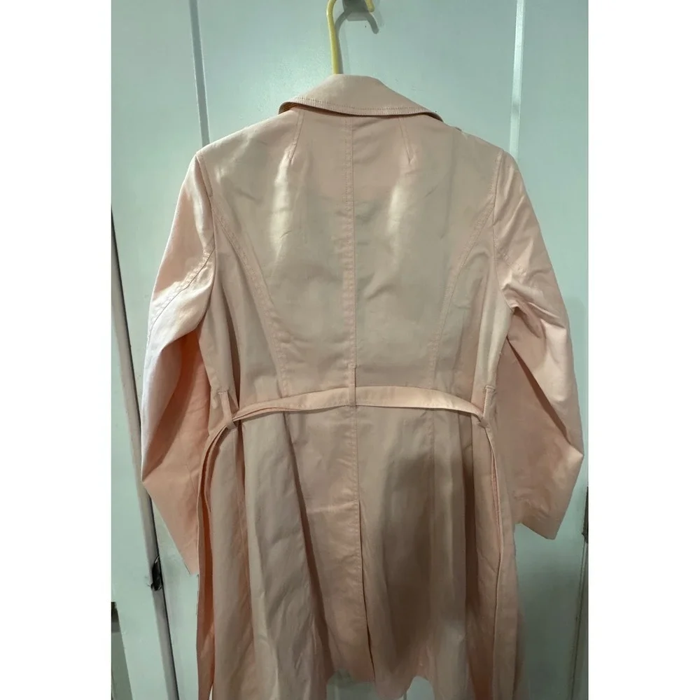 Talbots Petite light Pink Cotton Blend Belted Trench Coat Jacket SP PH5289 - Picture 13 of 14